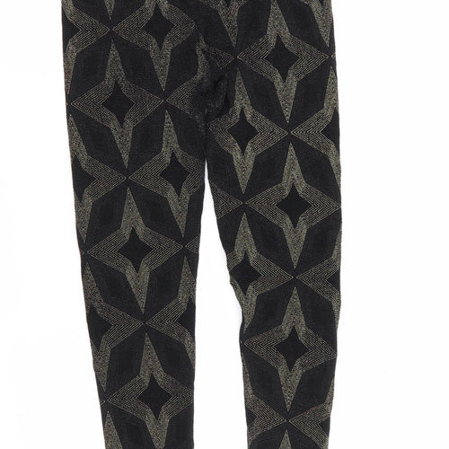 Primark Womens Black Geometric  Jegging Leggings Size 10 L28 in - Stretch waistband/legging
