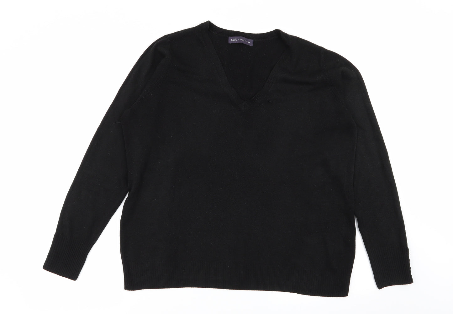 M&S Womens Black   Pullover Jumper Size 18