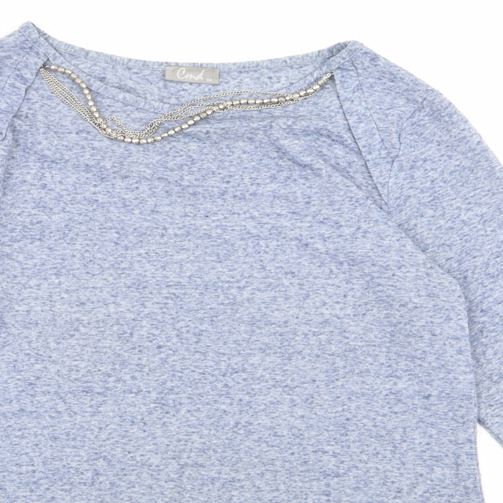CND Womens Blue   Basic T-Shirt Size 14