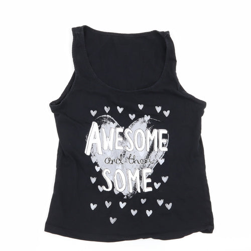 Asda George Womens Black Solid  Top Pyjama Top Size 12