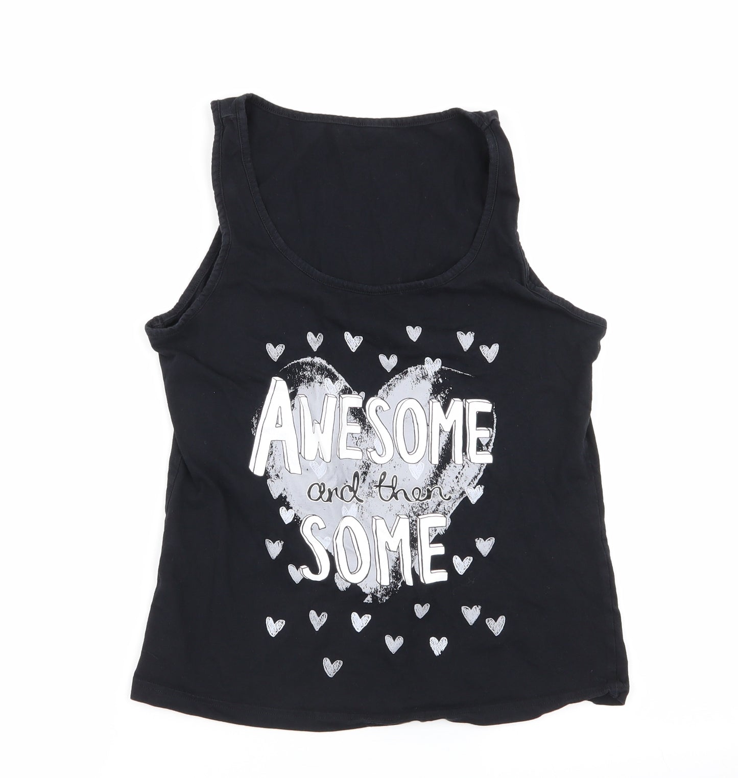 Asda George Womens Black Solid  Top Pyjama Top Size 12