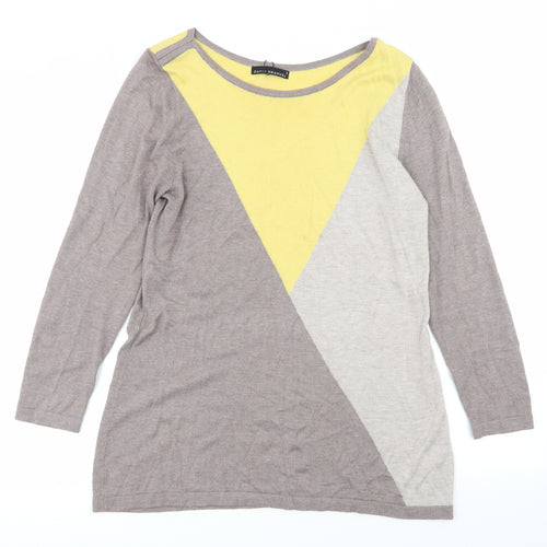 David Emanuel Womens Multicoloured Geometric  Pullover Jumper Size S