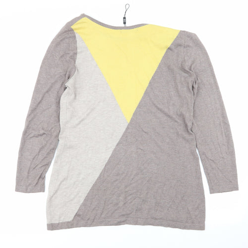 David Emanuel Womens Multicoloured Geometric  Pullover Jumper Size S