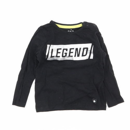 F&F Boys Black   Basic T-Shirt Size 9-12 Months