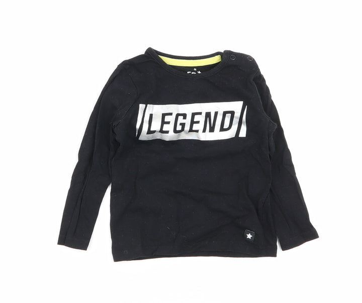F&F Boys Black Basic T-Shirt Size 9-12 Months