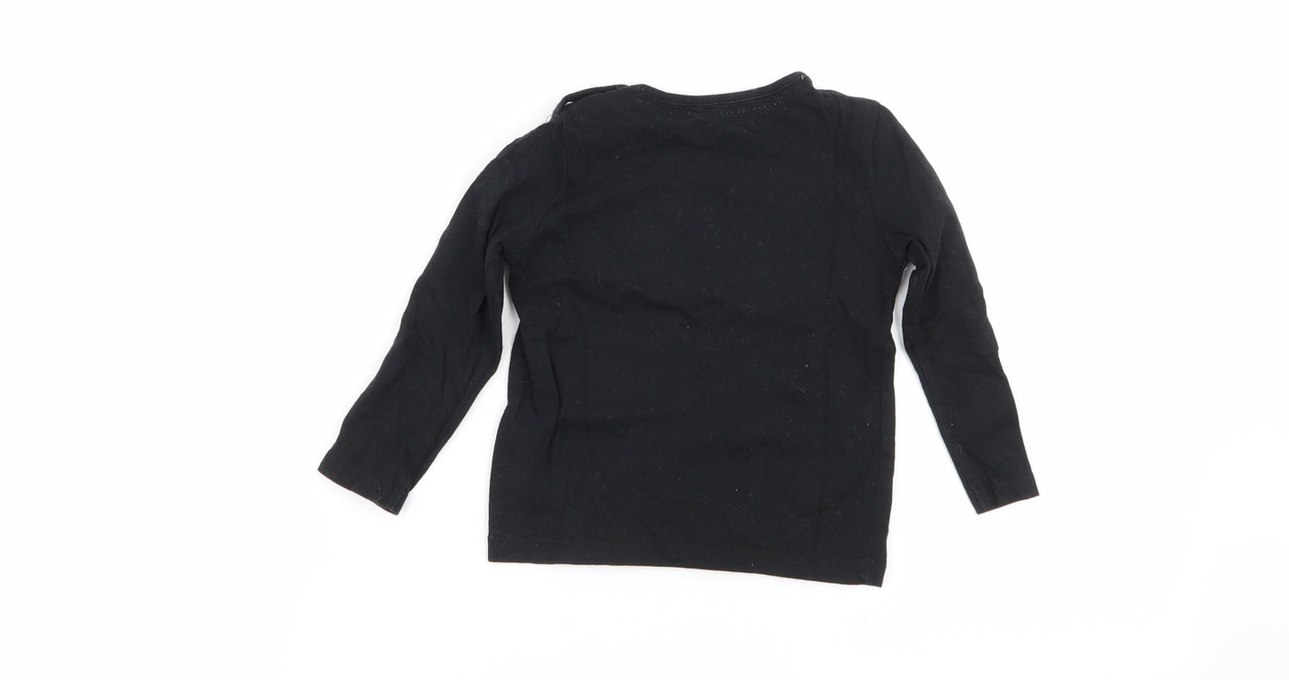 F&F Boys Black   Basic T-Shirt Size 9-12 Months