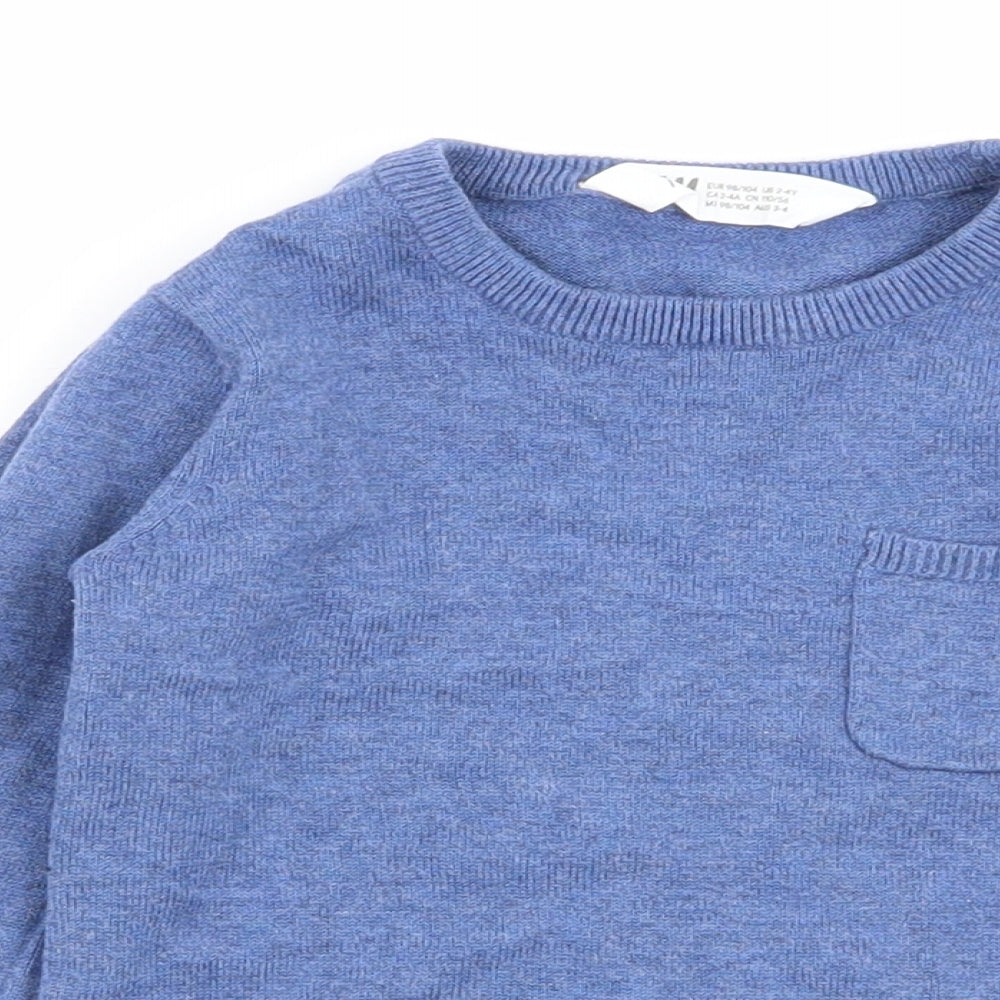 H&M Boys Blue   Pullover Jumper Size 3-4 Years