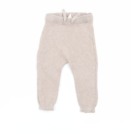 H&M Girls Beige   Jogger Trousers Size 9 Months