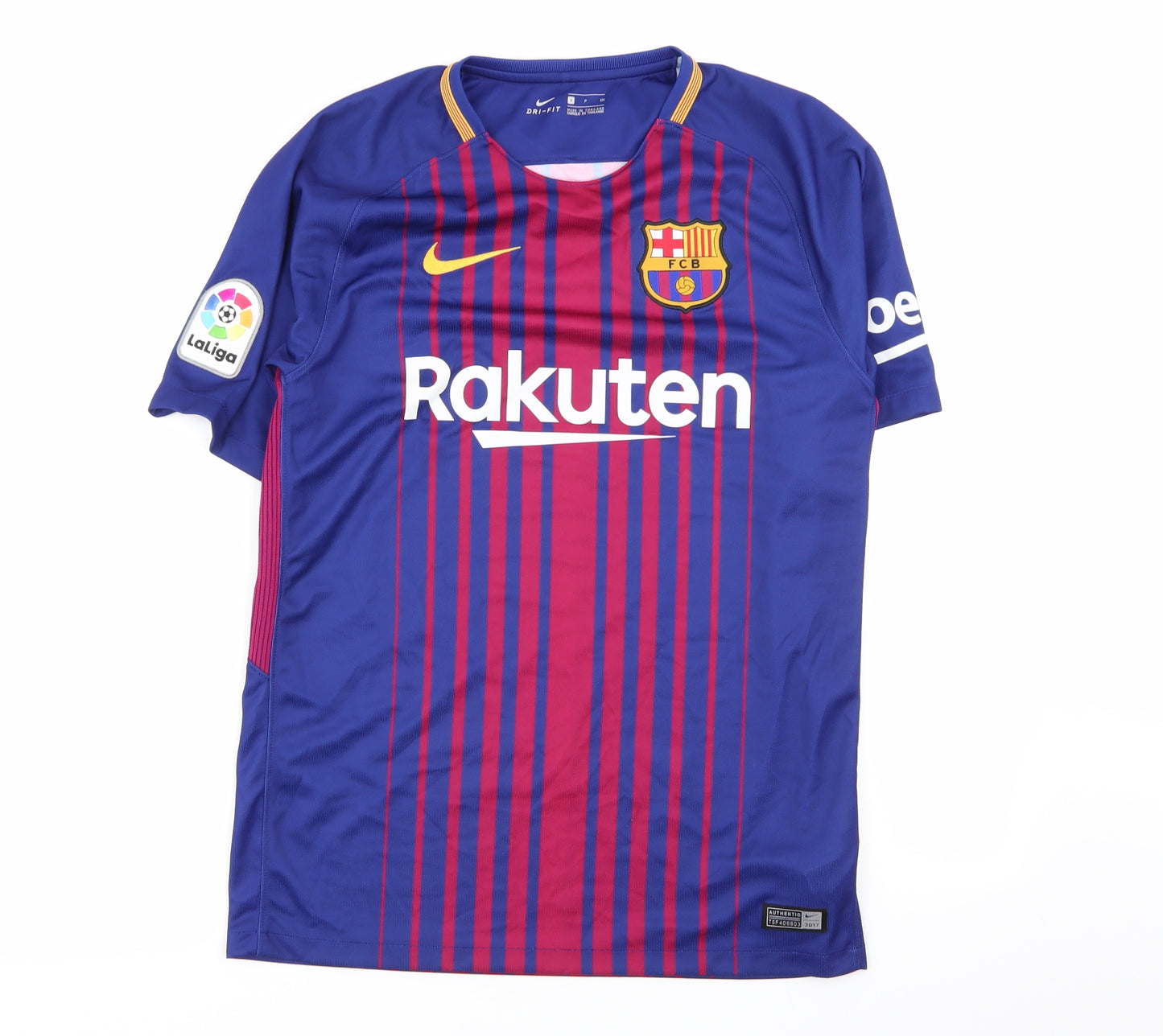 Barcelona Mens Multicoloured Striped  Basic T-Shirt Size S