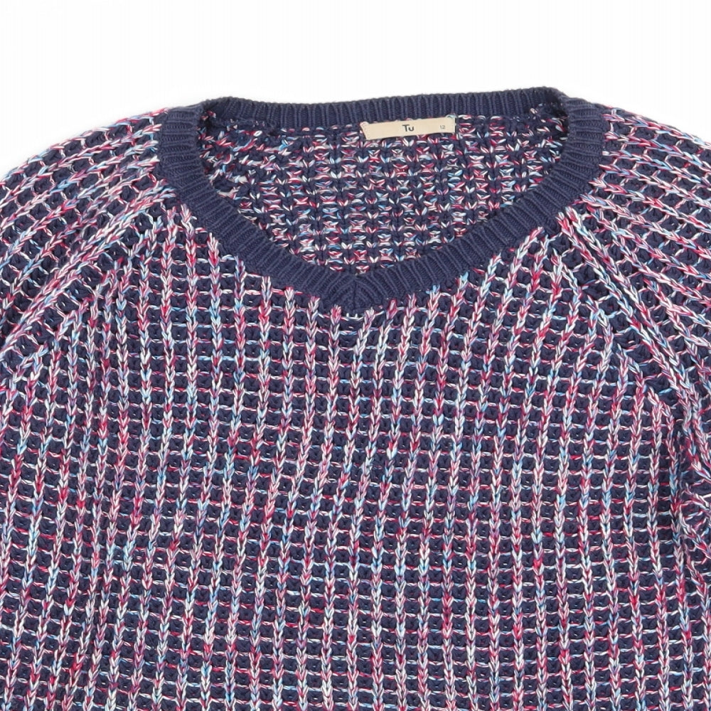 TU Womens Multicoloured Geometric  Pullover Jumper Size 12