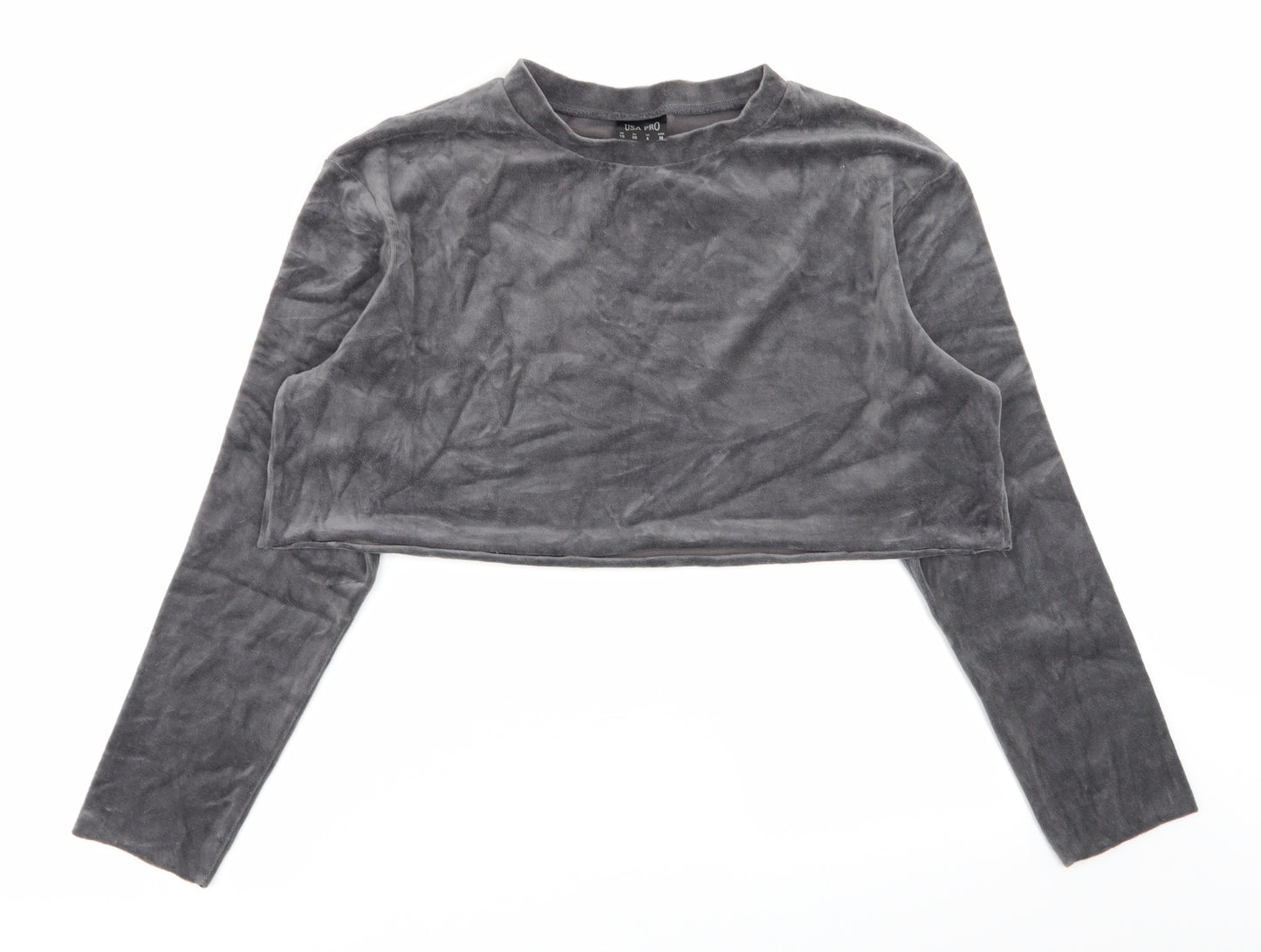 USA Pro Womens Grey   Pullover Jumper Size 10  - cropped