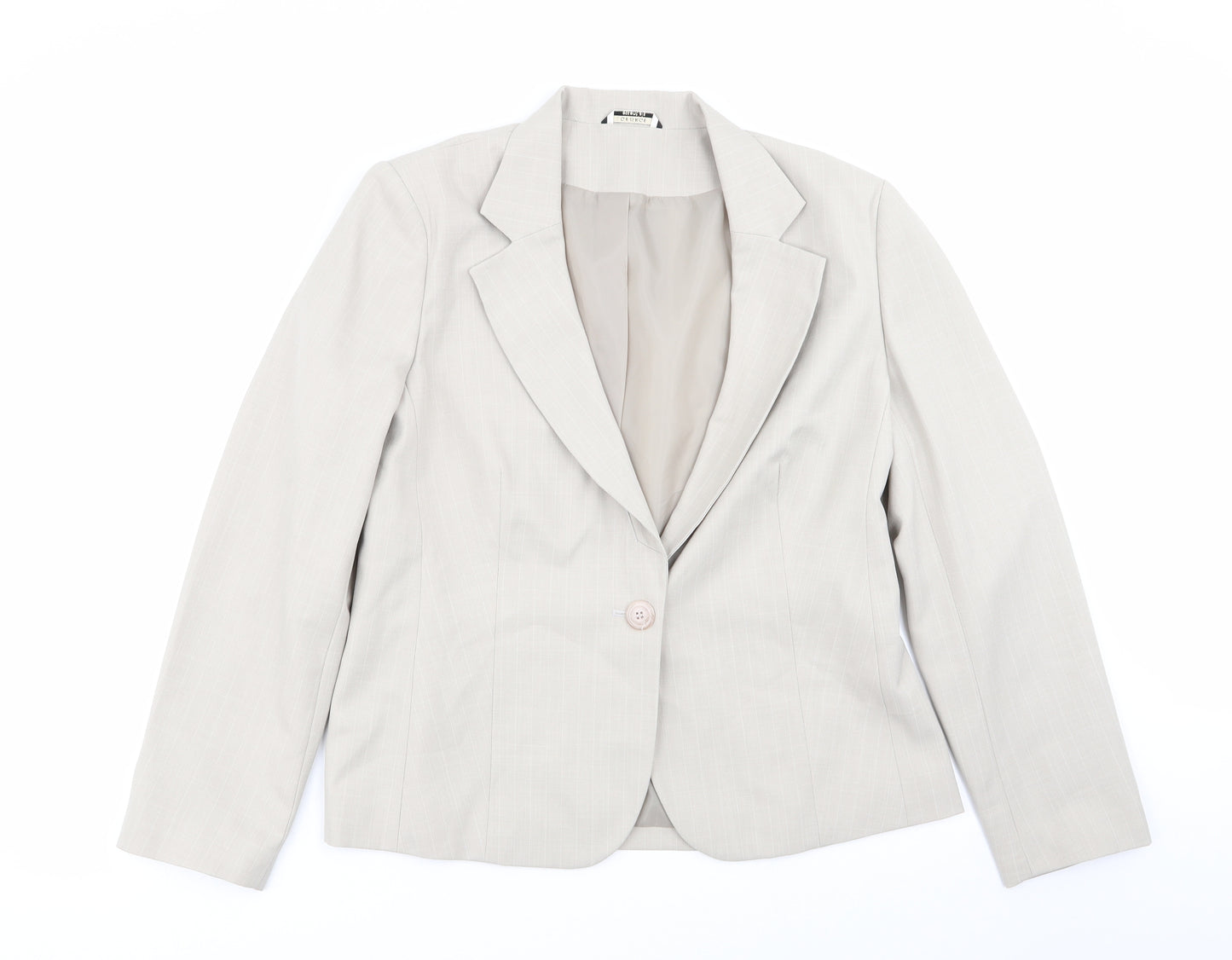 Asda George Womens Beige Striped  Jacket Blazer Size 16
