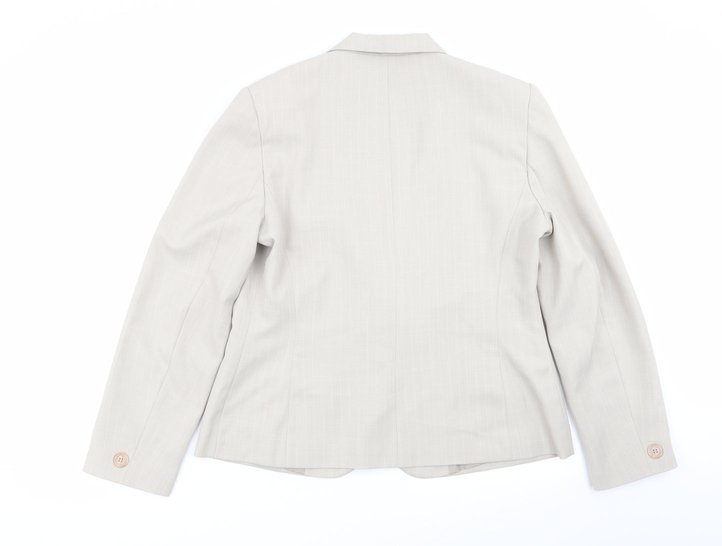Asda George Womens Beige Striped  Jacket Blazer Size 16