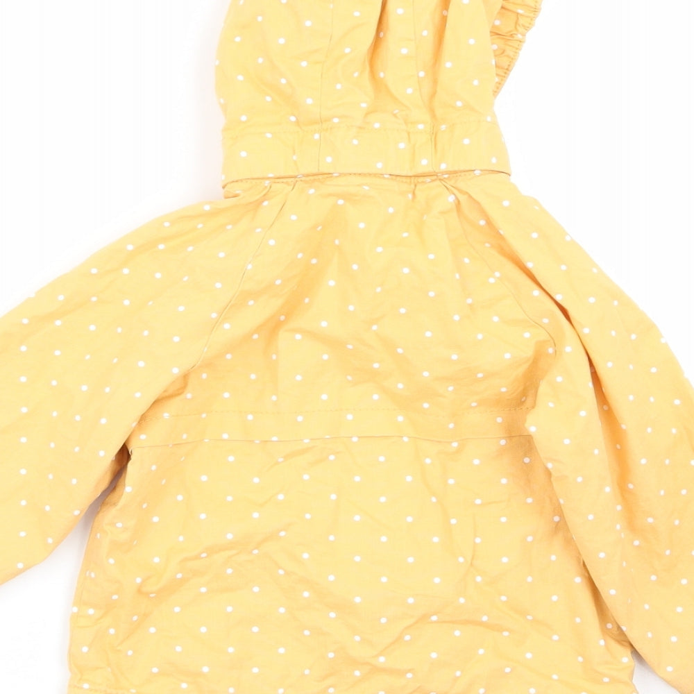 H&M Girls Yellow Polka Dot  Basic Coat Coat Size 12 Months