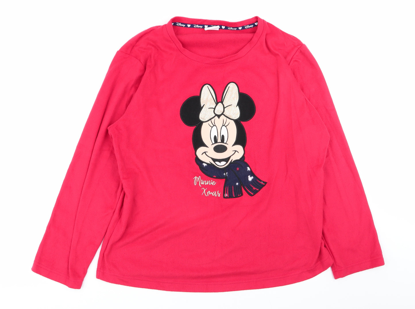 Disney Womens Red Solid  Top Pyjama Top Size L
