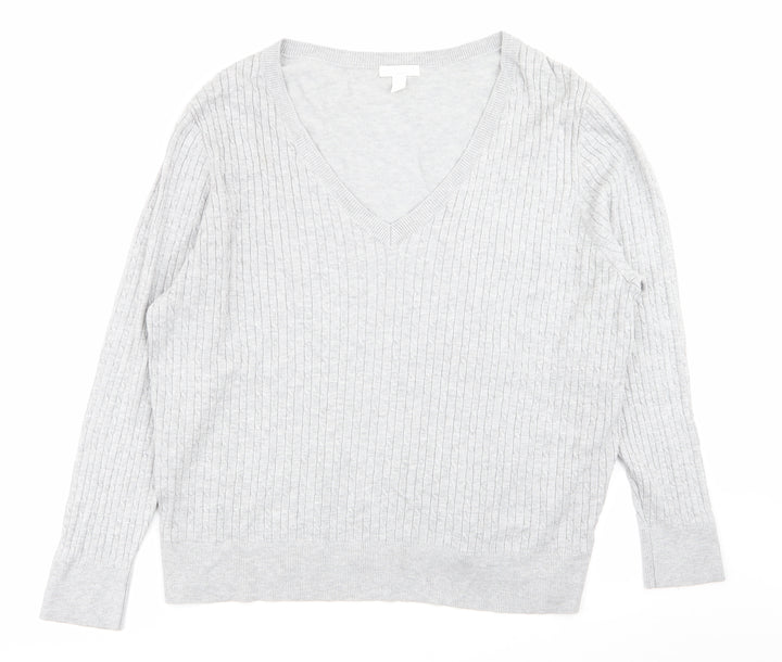 H&M Womens Grey   Pullover Jumper Size XL