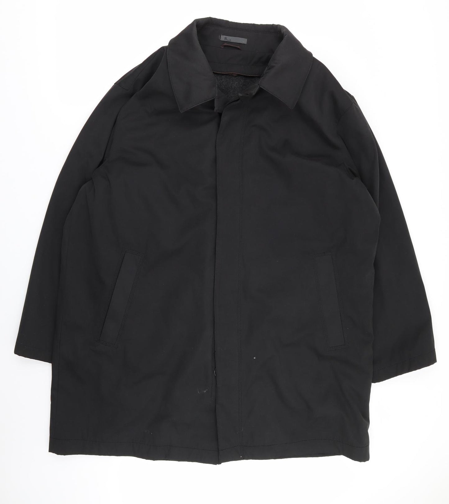 BHS Mens Black   Overcoat Coat Size 2XL