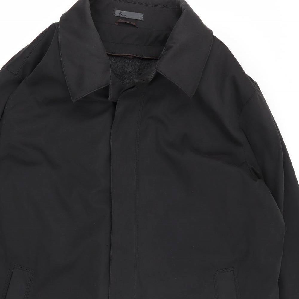 BHS Mens Black   Overcoat Coat Size 2XL