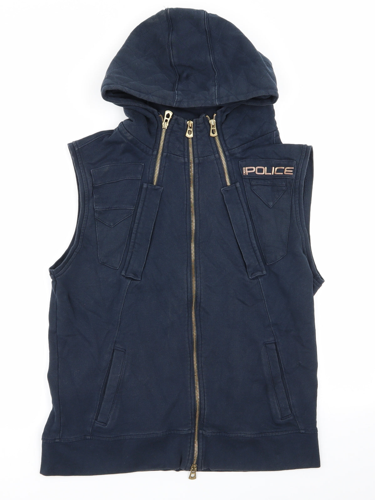 Police Mens Blue   Full Zip Jumper Size S