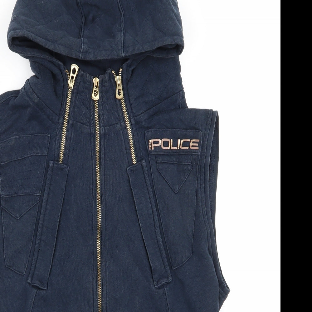 Police Mens Blue   Full Zip Jumper Size S