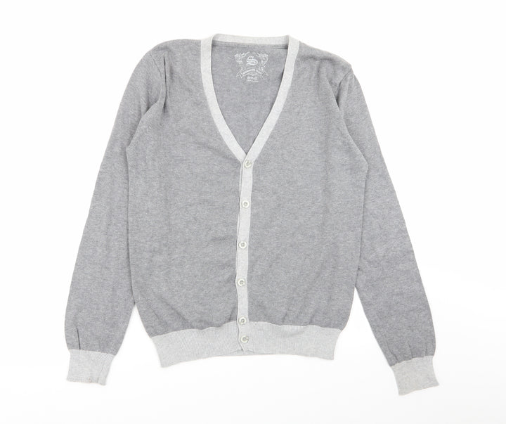 Cedar Wood State Mens Grey   Cardigan Jumper Size S
