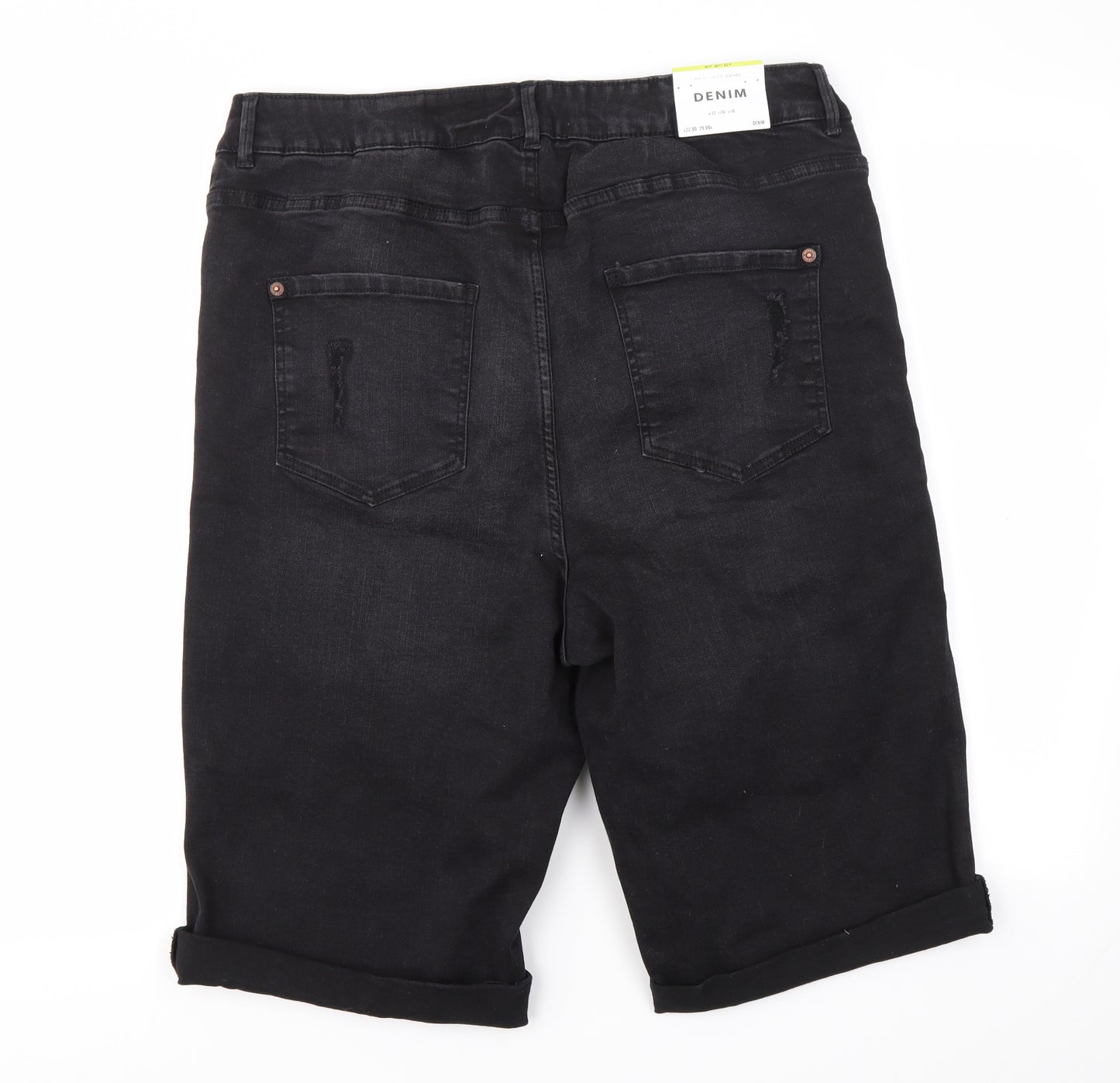 New Look Womens Black   Cut-Off Shorts Size 22