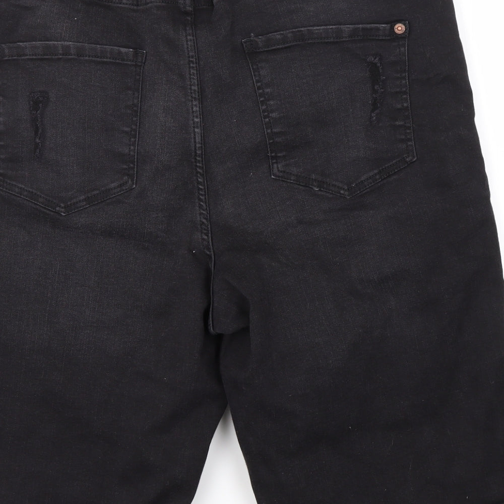 New Look Womens Black   Cut-Off Shorts Size 22