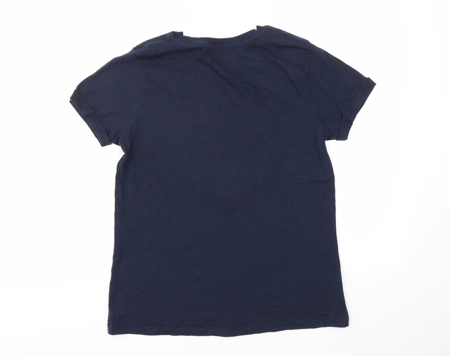 PARAMOUR  Womens Blue Geometric  Basic T-Shirt Size 12