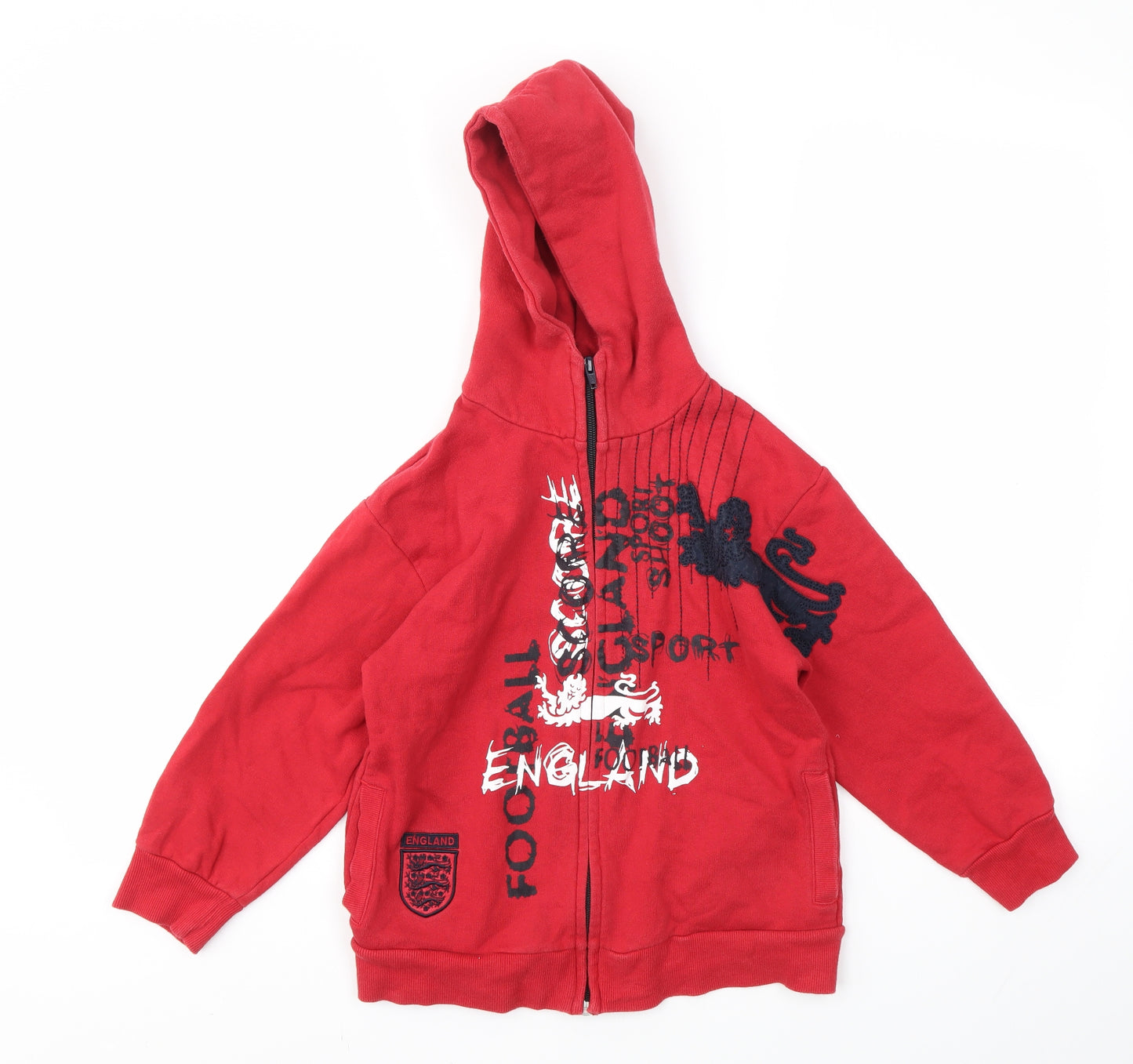 NEXT Boys Red Geometric  Full Zip Jumper Size 8 Years