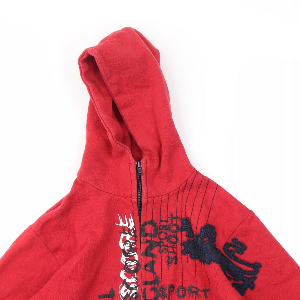 NEXT Boys Red Geometric  Full Zip Jumper Size 8 Years