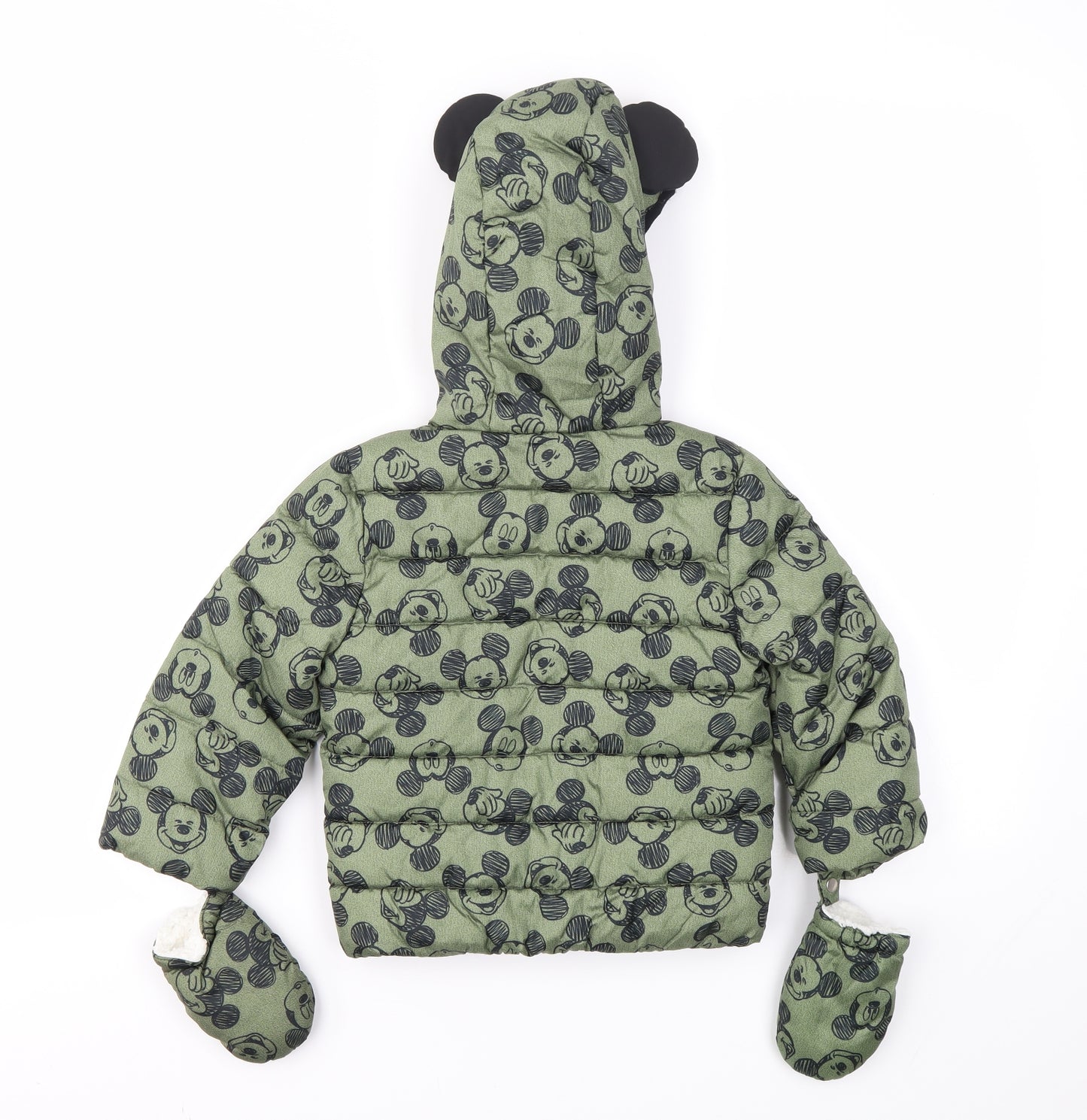 DISNEY  Boys Green Animal Print  Basic Coat Coat Size 18-24 Months