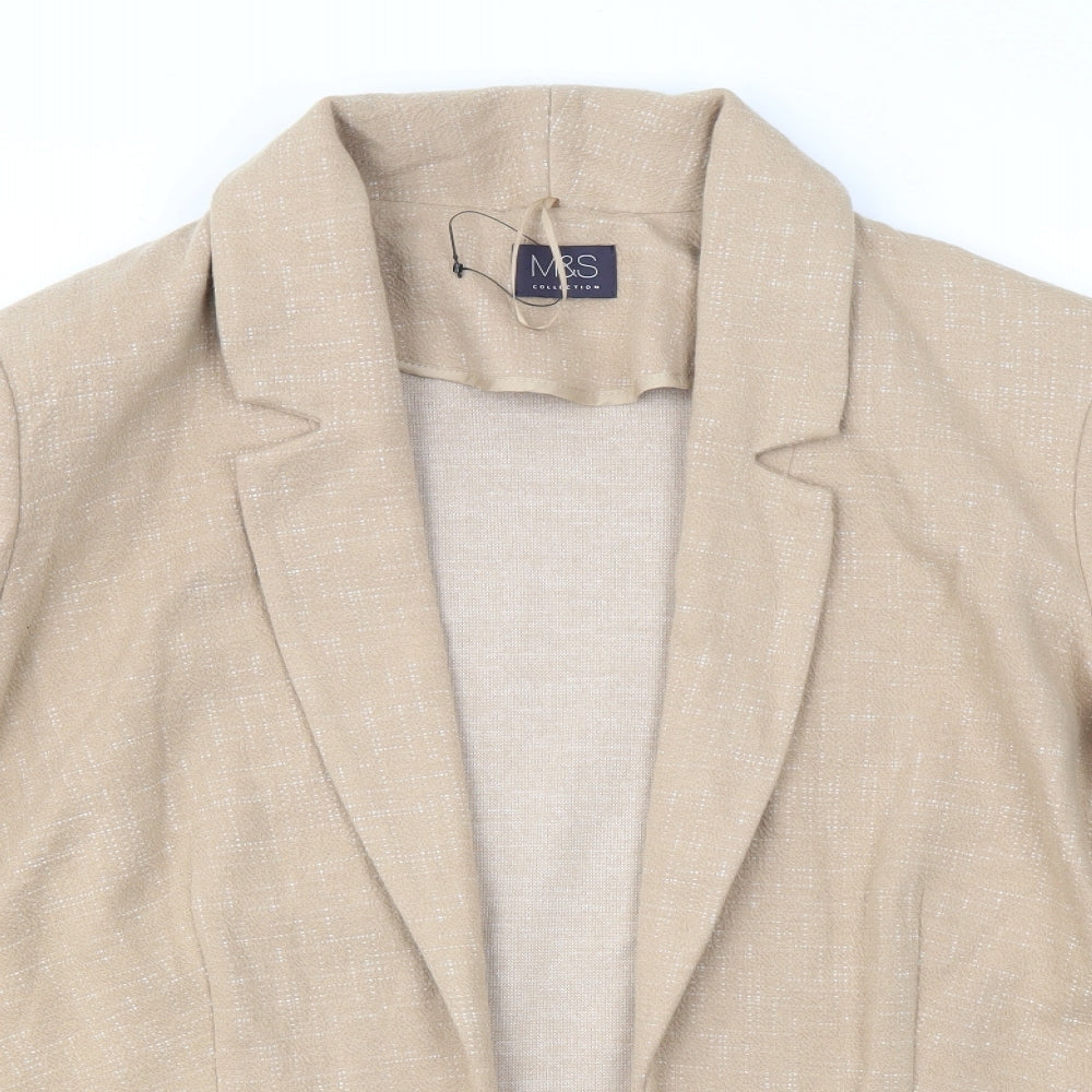 M&S Womens Brown   Jacket Blazer Size 16