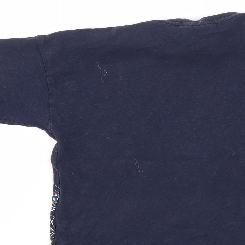 F&F Boys Blue Geometric  Basic T-Shirt Size 6-7 Years