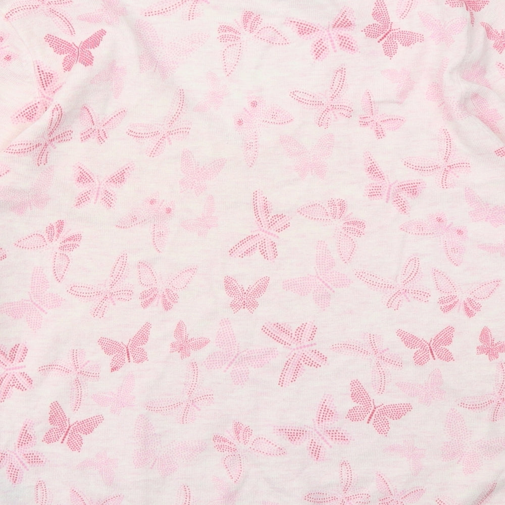 M&S Womens Pink Animal Print  Basic T-Shirt Size 10