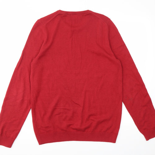 M&S Mens Red   Pullover Sweatshirt Size S
