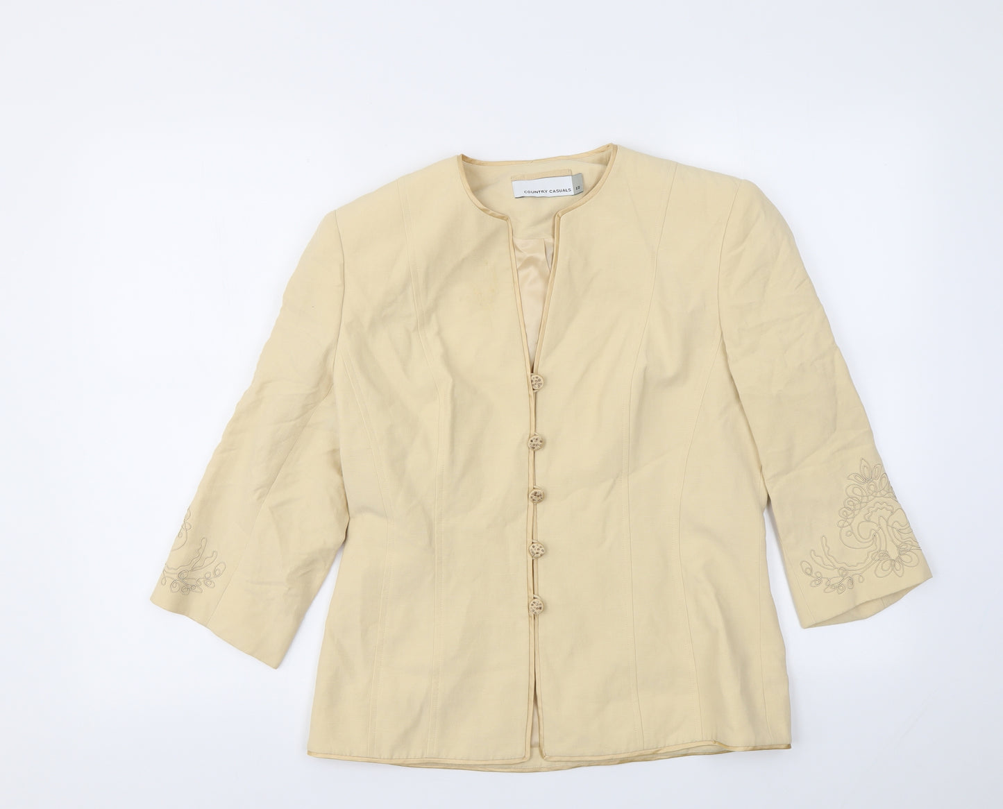 Country Casuals Womens Yellow   Jacket Blazer Size 10