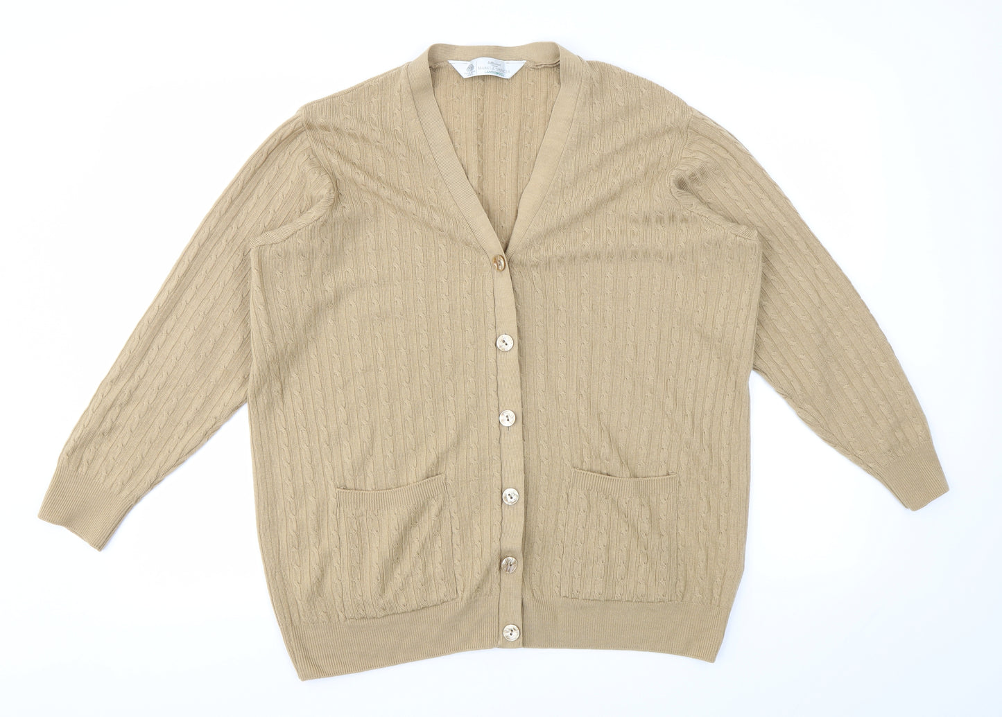 M&S Womens Brown   Cardigan Jumper Size 14
