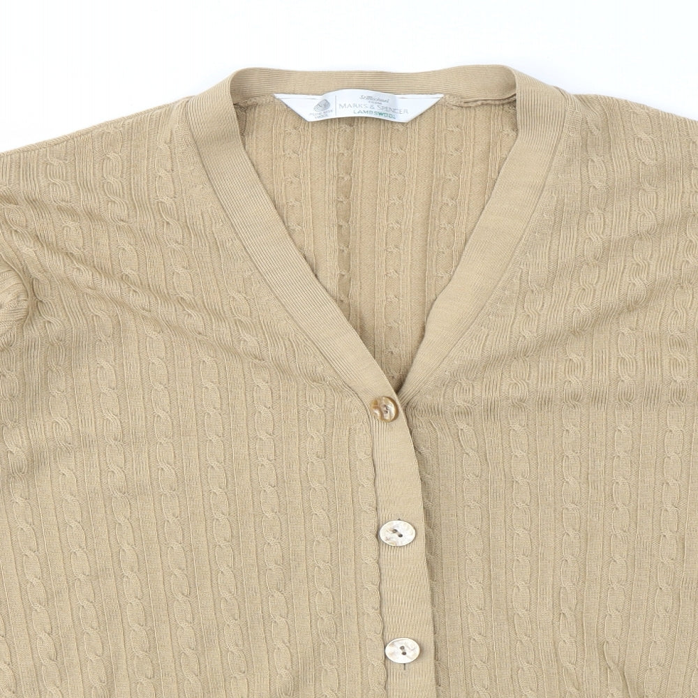 M&S Womens Brown   Cardigan Jumper Size 14