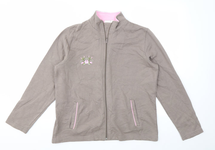 DAMART Womens Brown Full Zip Jumper Size 10
