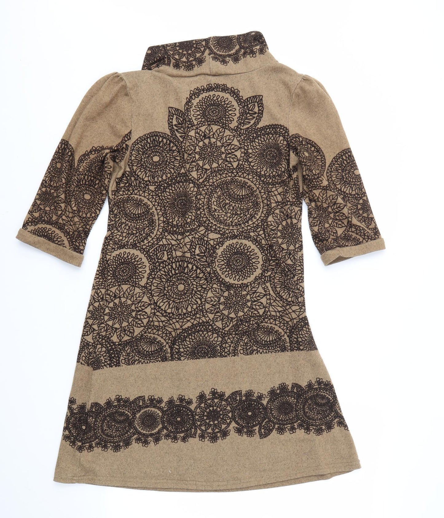 IZABEL Womens Brown Geometric  Fit & Flare  Size 10