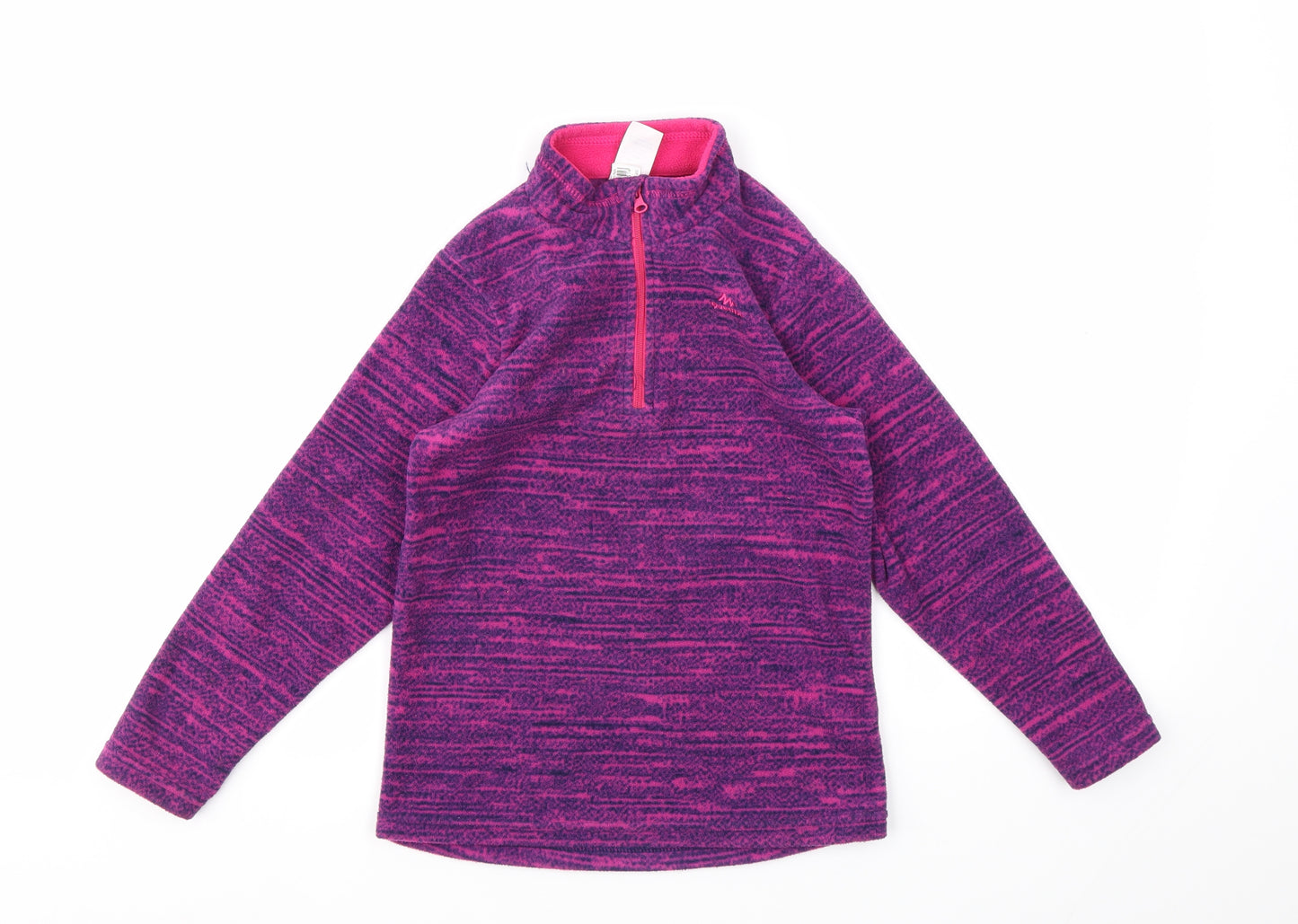 DECATHLON Girls Purple Houndstooth  Pullover Jumper Size 6 Years