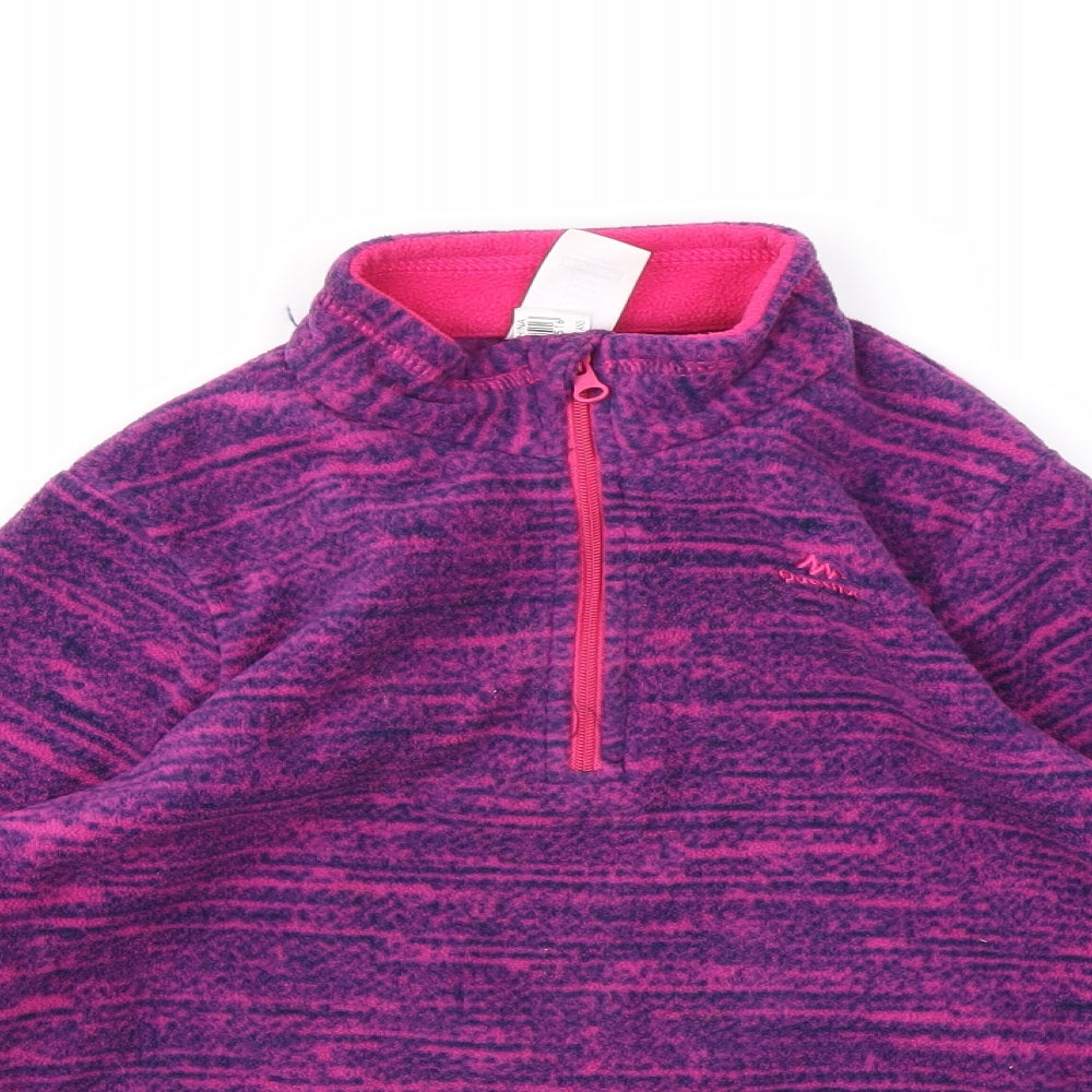 DECATHLON Girls Purple Houndstooth  Pullover Jumper Size 6 Years