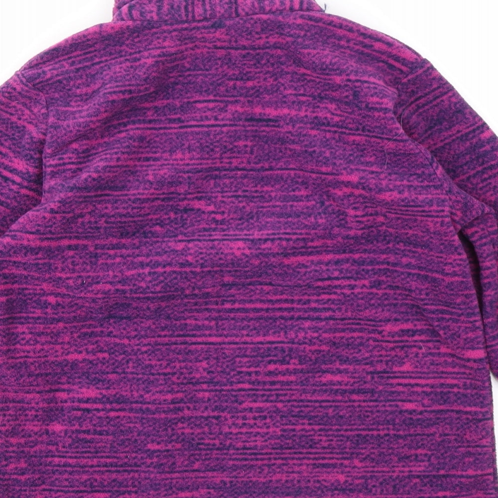DECATHLON Girls Purple Houndstooth  Pullover Jumper Size 6 Years