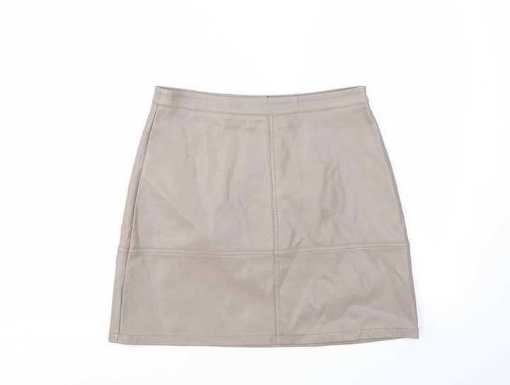 New Look Womens Brown A-Line Skirt Size 10