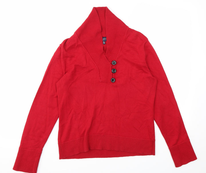 Jones New York Womens Red Pullover Jumper Size M