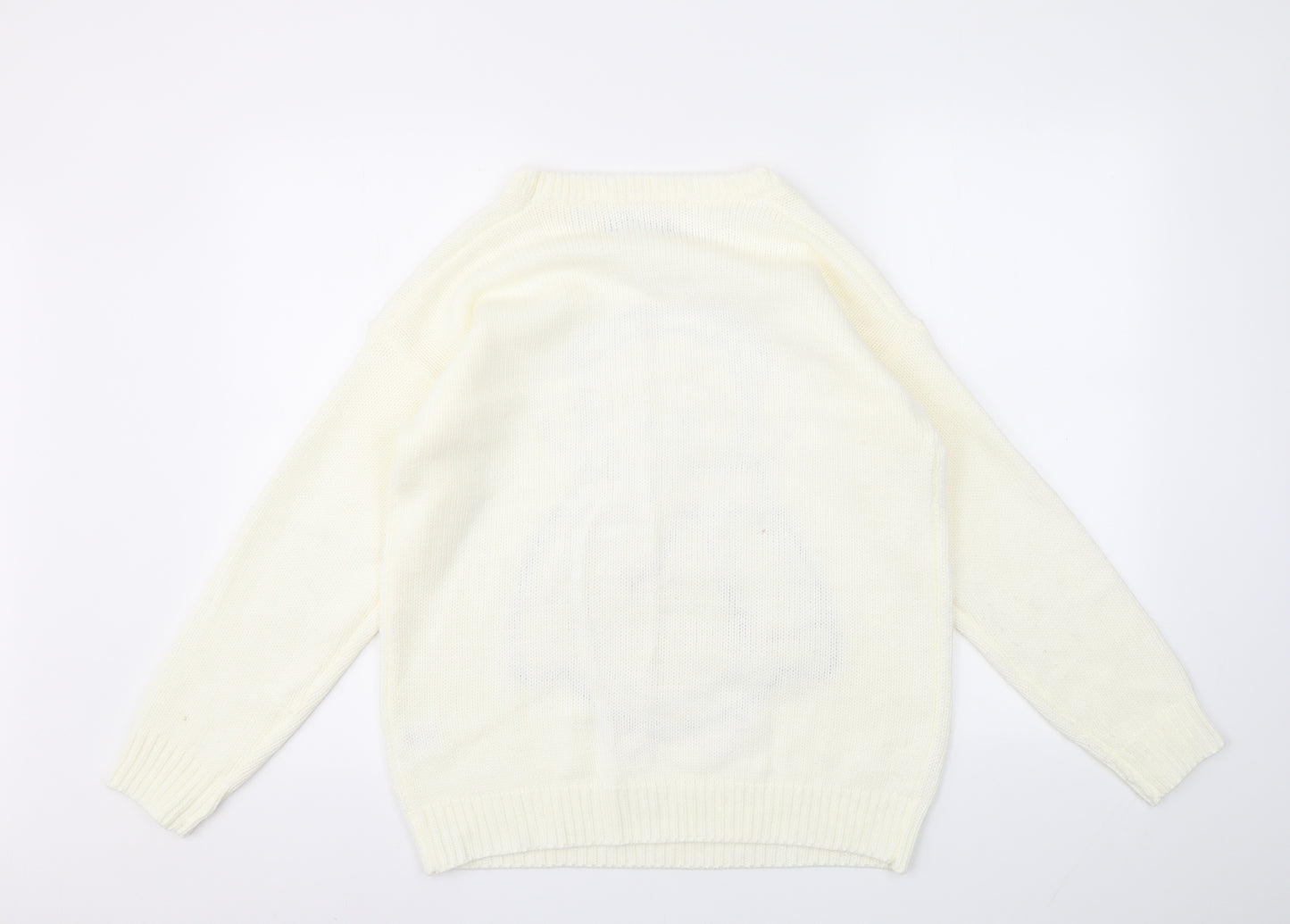 Select Womens Ivory Animal Print  Pullover Jumper Size 14