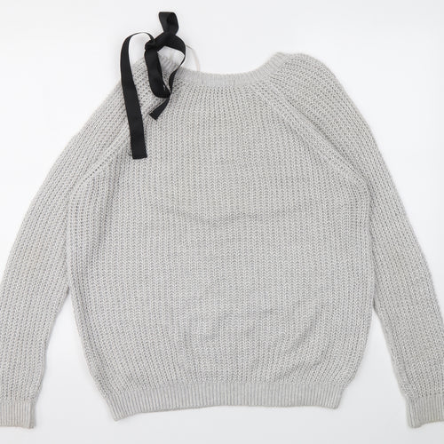 NEXT Womens Grey Houndstooth  Pullover Jumper Size 8