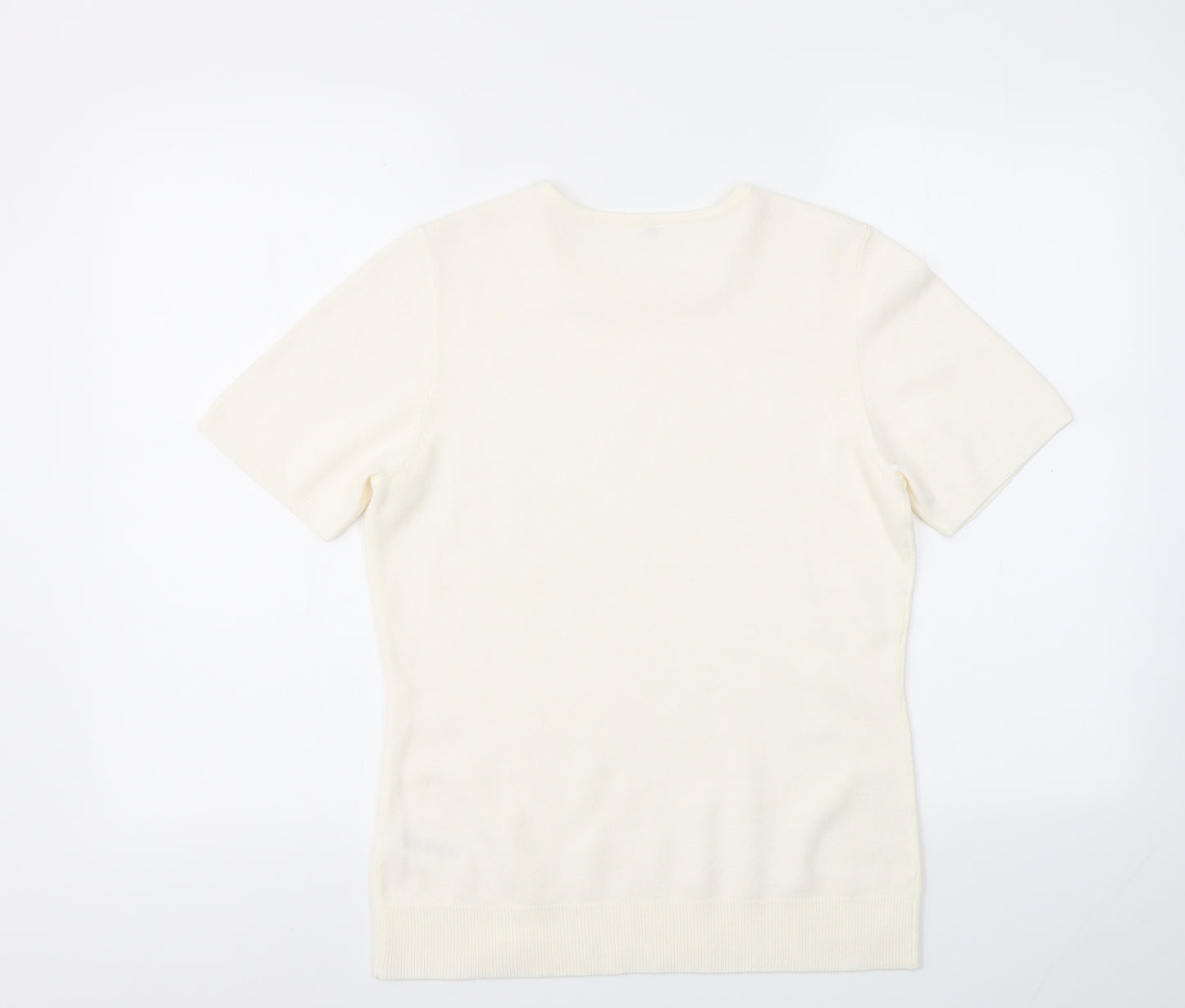 BHS Womens Ivory   Basic T-Shirt Size 10