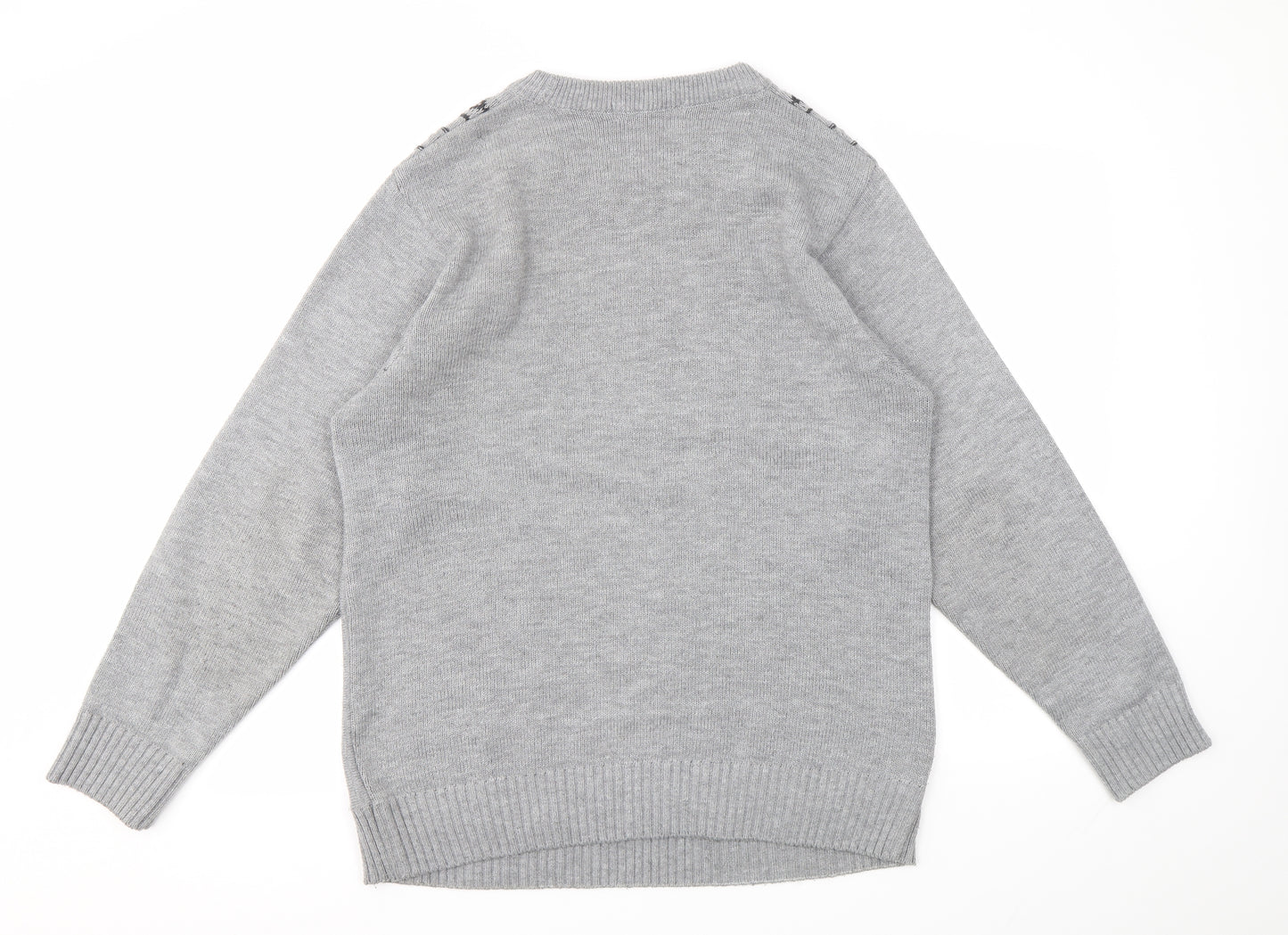 CAVALLID  Mens Grey Geometric  Pullover Sweatshirt Size M