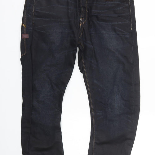 G-Star Mens Blue  Denim Straight Jeans Size 32 L26 in